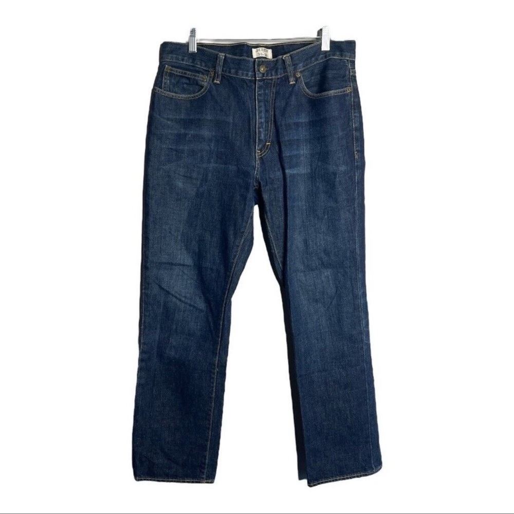 J. Crew Men's Jeans Vintage Slim Straight Leg Dark Wash Fading Whiskering